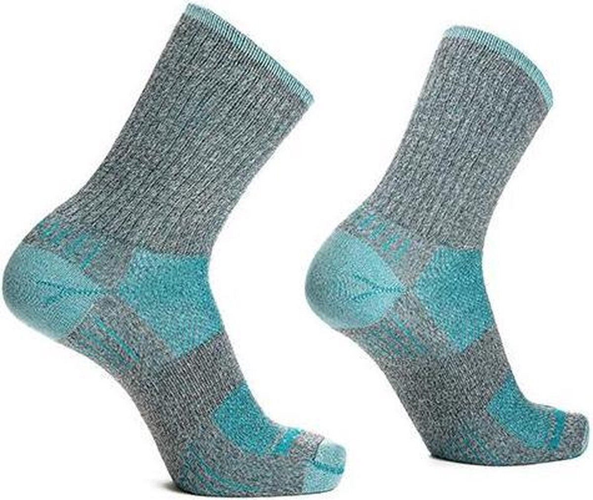 Wrightsock Escape Crew - Licht Grijs/Turqoise - 41-45