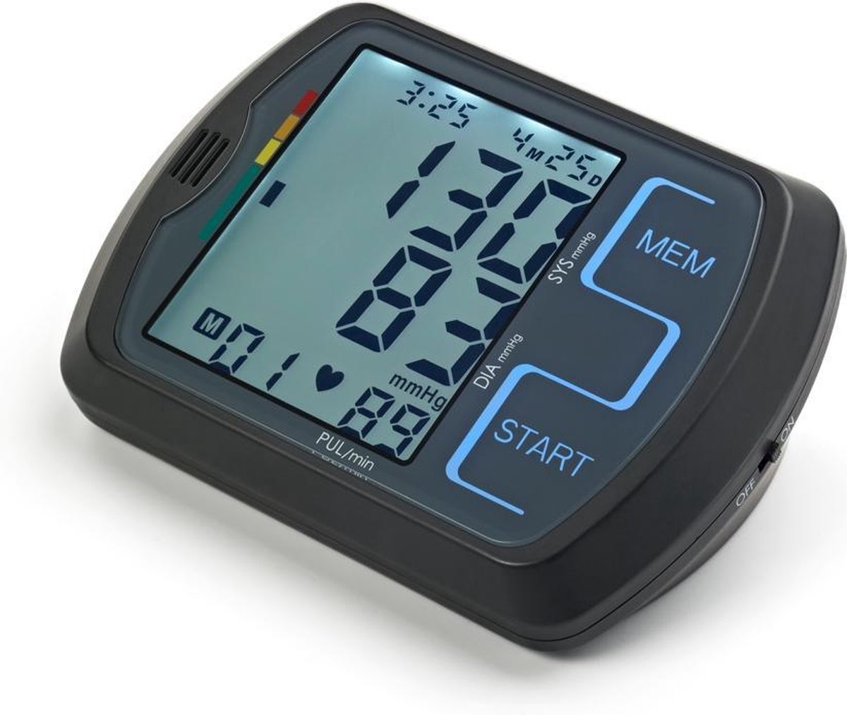OBBOmed - Digitale Touch Screen Bloeddrukmeter - om de bovenarm - met groot scherm - gebruiksvriendelijk en snel meten - incl. waarschuwingssignalen - MM 4750