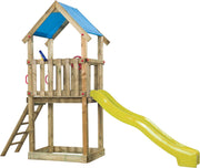 Swing King speeltoren hout met glijbaan Lizzy 390cm - geel