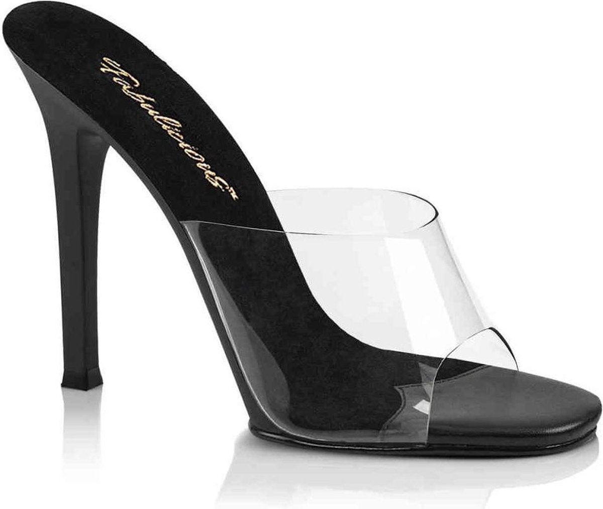 Fabulicious Muiltjes met hak -37 Shoes- GALA-01 US 7 Zwart/Transparant