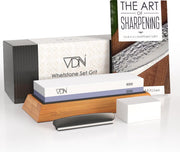 Luxe Dubbelzijdige Wetsteen Slijpsteen set 2000 5000 - Edelkorund (18x6x3 CM) - met E-book - Messen slijpen - VDN