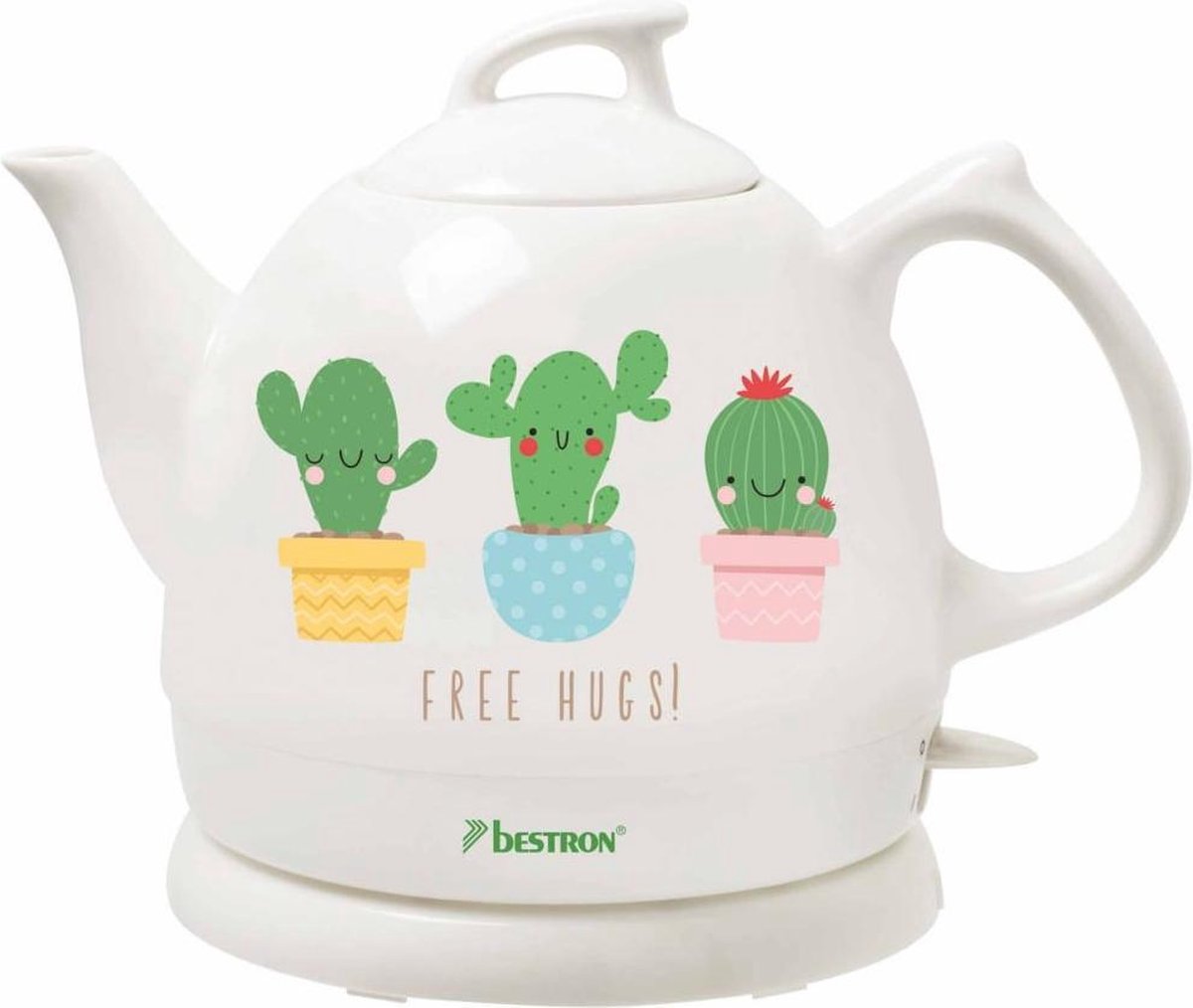 Bestron Waterkoker keramisch DTP800CA cactus 0.8 L wit