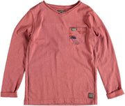 Indian blue longsleeve dark rust Maat - 104/110