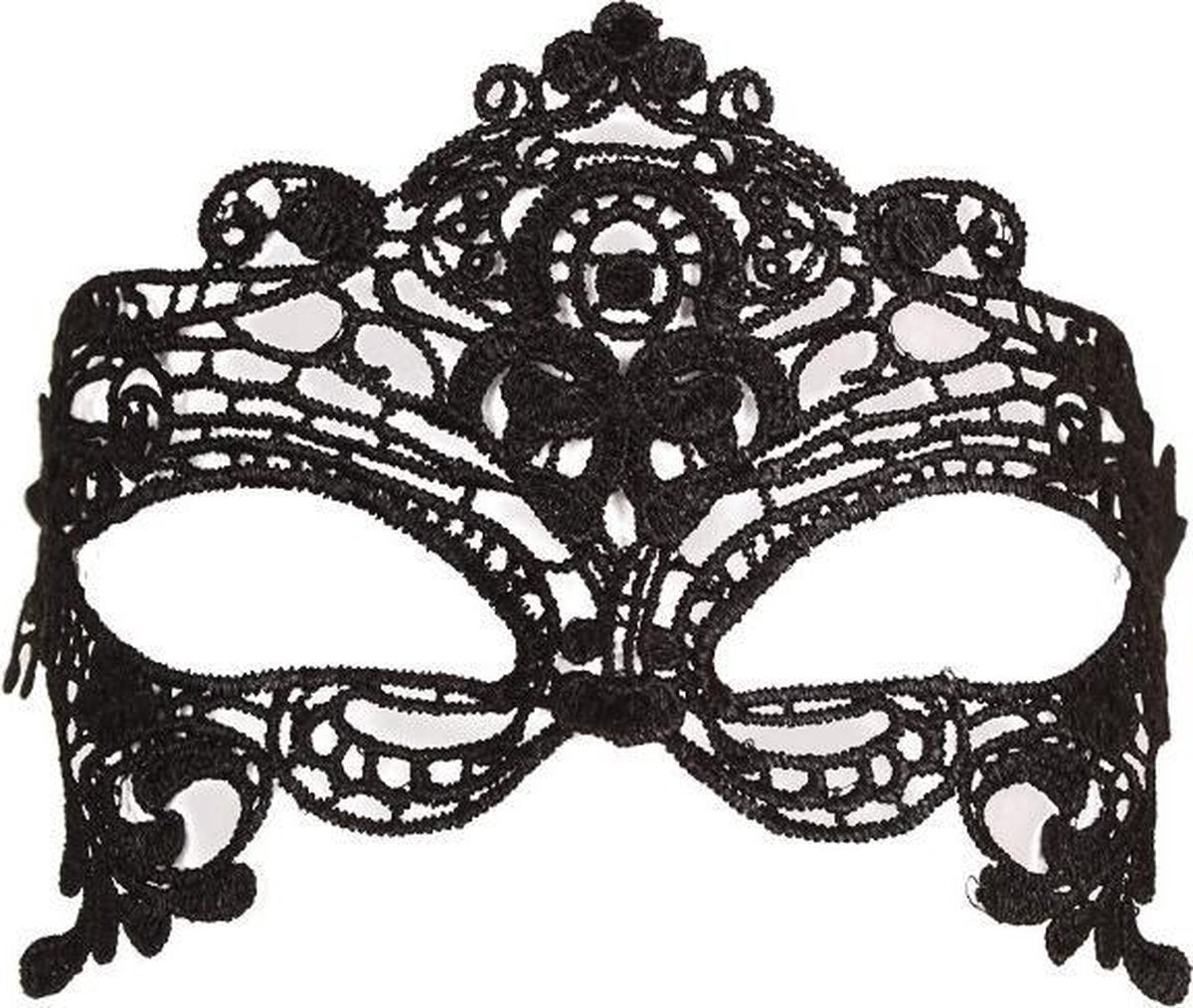 Kanten oogmasker zwart - sexy kant lace masker gemaskerd bal gala