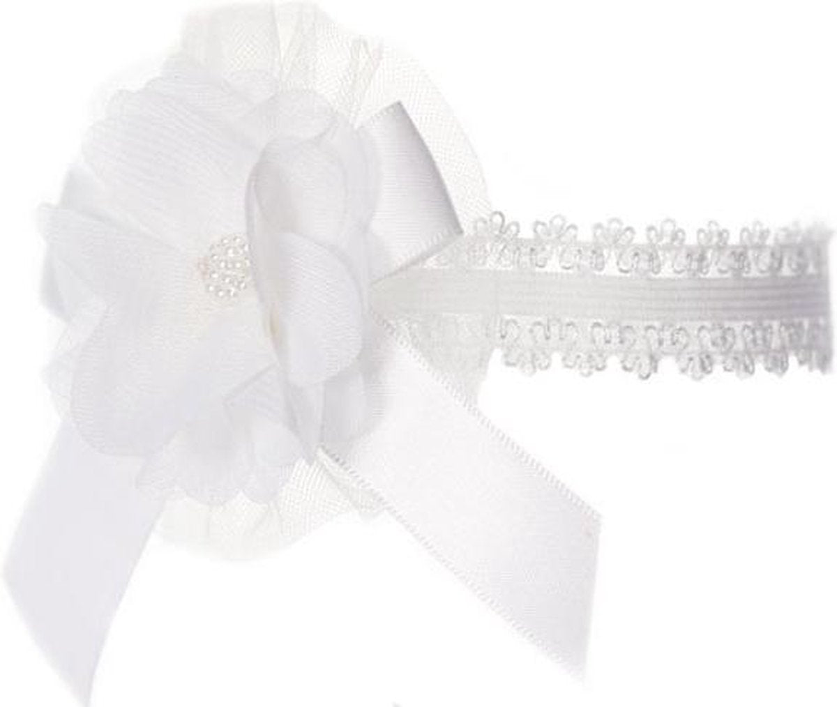 Soft Touch Haarband Flower & Bow Meisjes Polyester Wit