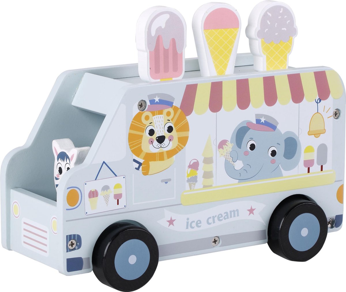 Playwood houten auto - IJscowagen