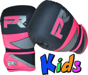 Punch Round Kids Bokshandschoenen Evoke Zwart Roze Kies hier uw maat Bokshandschoenen: 2 OZ