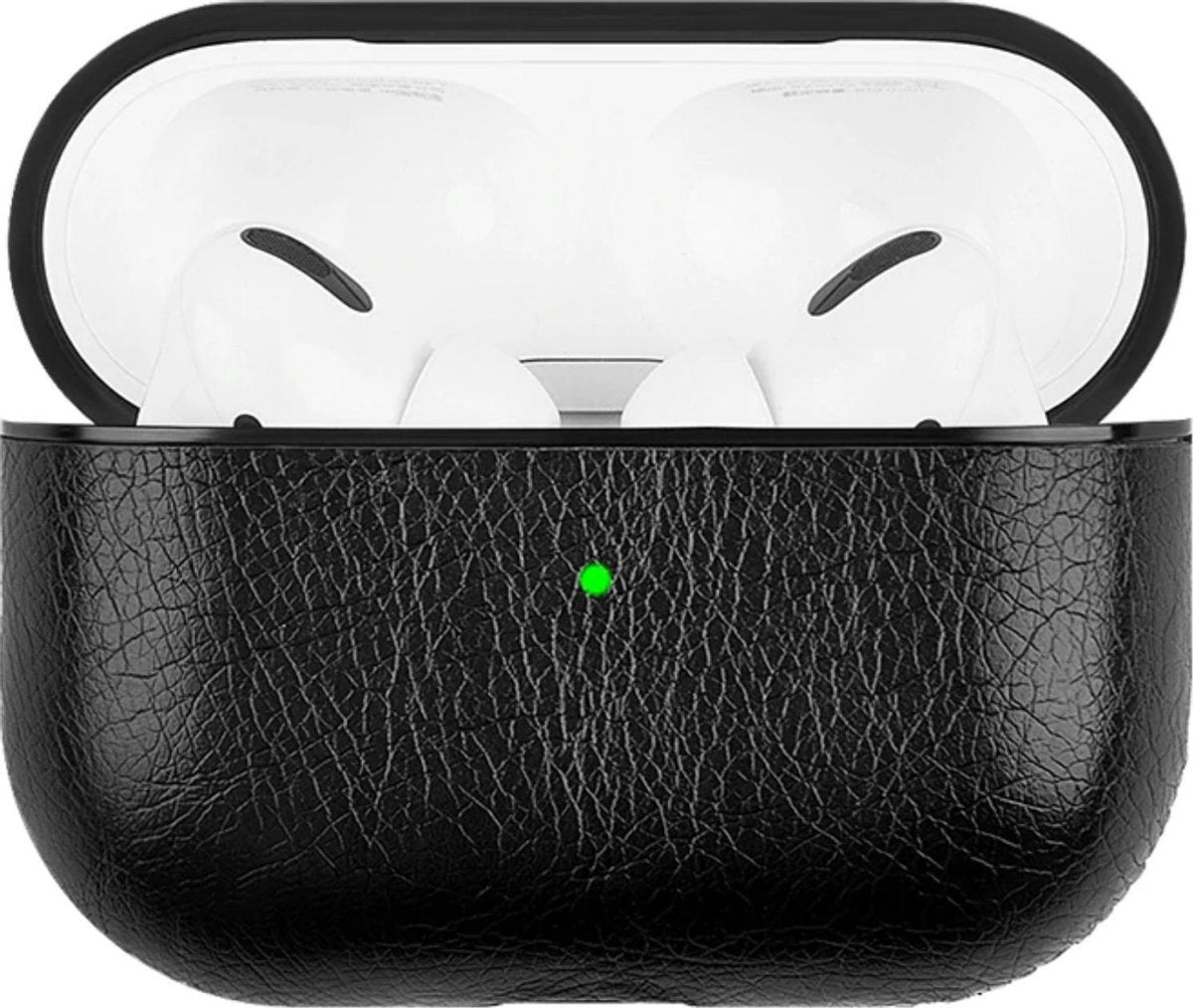 YPCd® Apple AirPods Pro Hoesje - Zwart - PU leer Hard Case