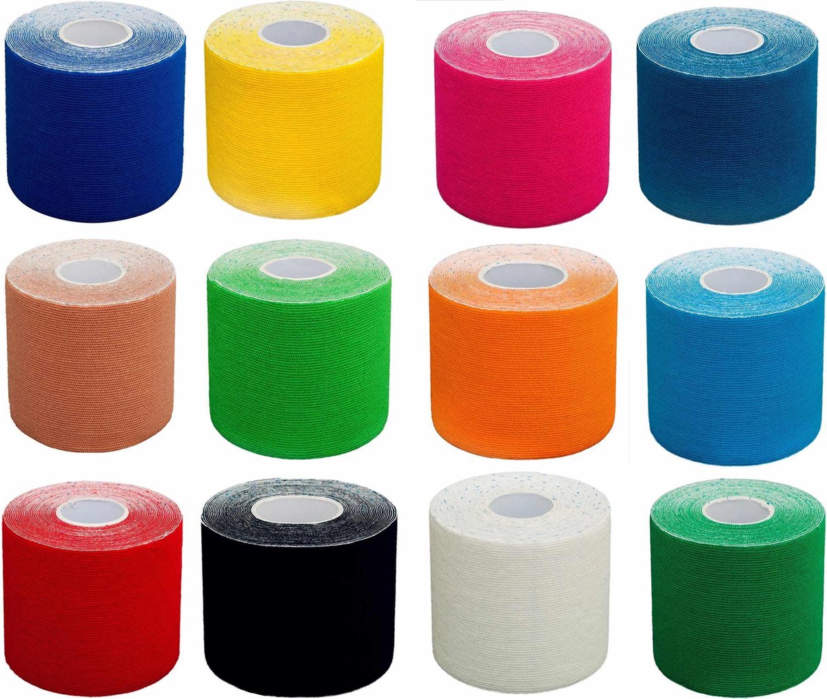#DoYourFitness - 6x PREMIUM Kinesiologie Tape - Sporttape - 100% geweven katoen / waterbestendig - rollengte 5m
