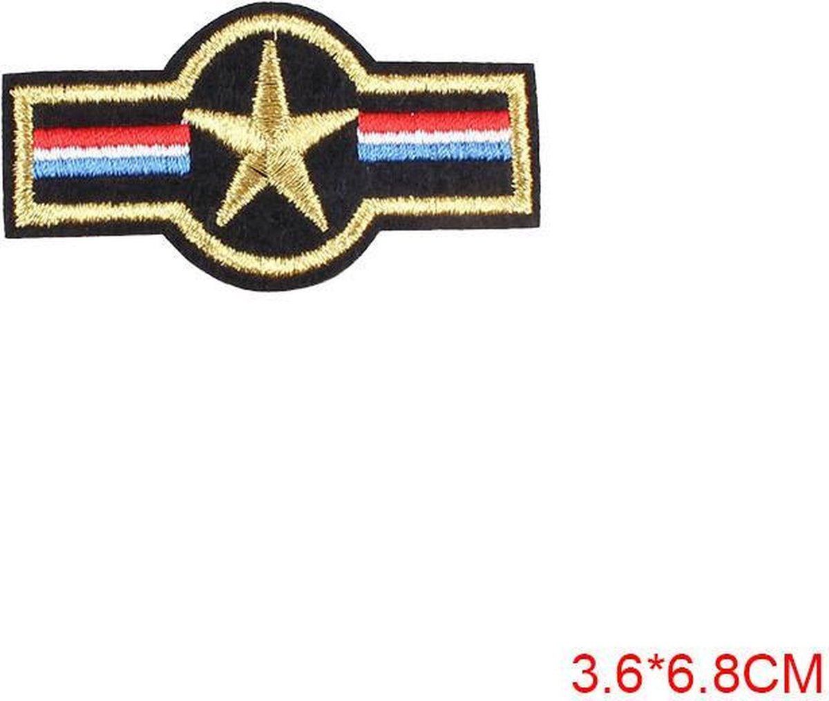 Strijk embleem Nederlandse vlaggetjes met Gouden Ster