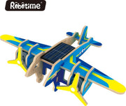 Robotime P330S Bomber houten speelgoed vliegtuig met zonnecel