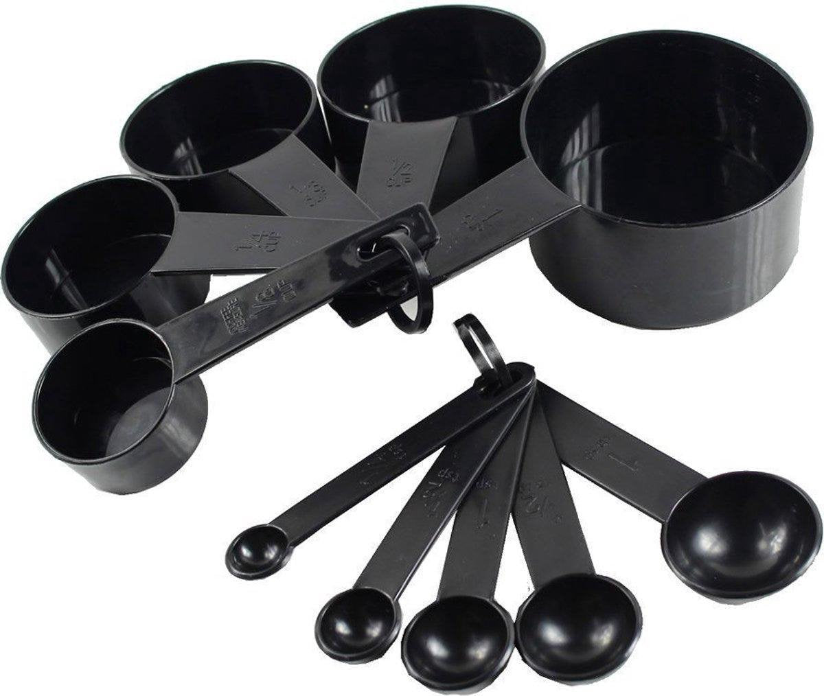KitchenBrothers 10-Delige Maatbeker Set - Maatlepel Set - Complete Maatschep Set - Maatcups