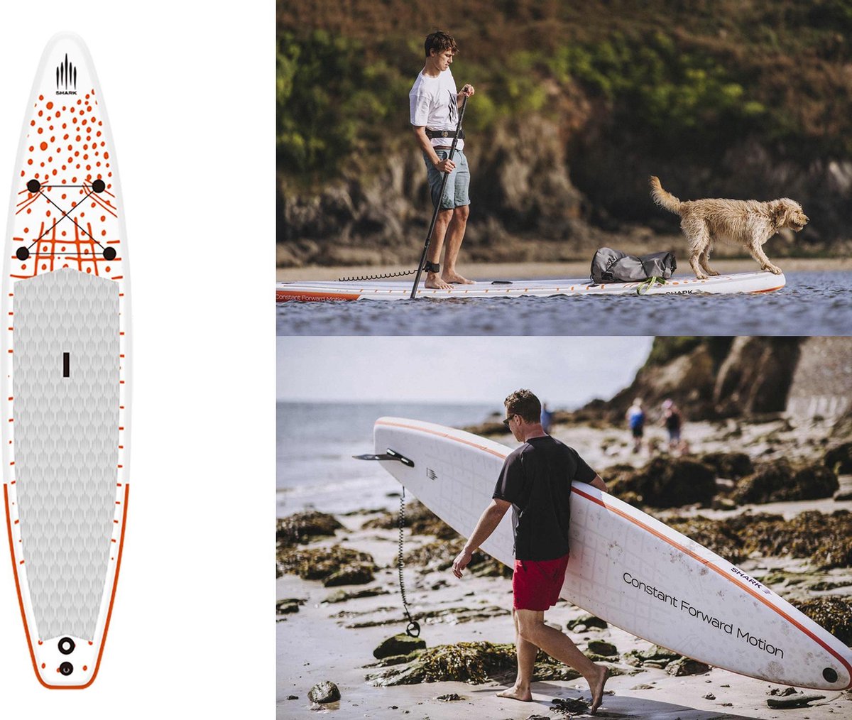 SHARKSUPs Touring XPLOR 12'6x30"x6" - complete set - 25 PSI - 3 jaar garantie - Opblaasbare Stand Up Paddle Board - SUP