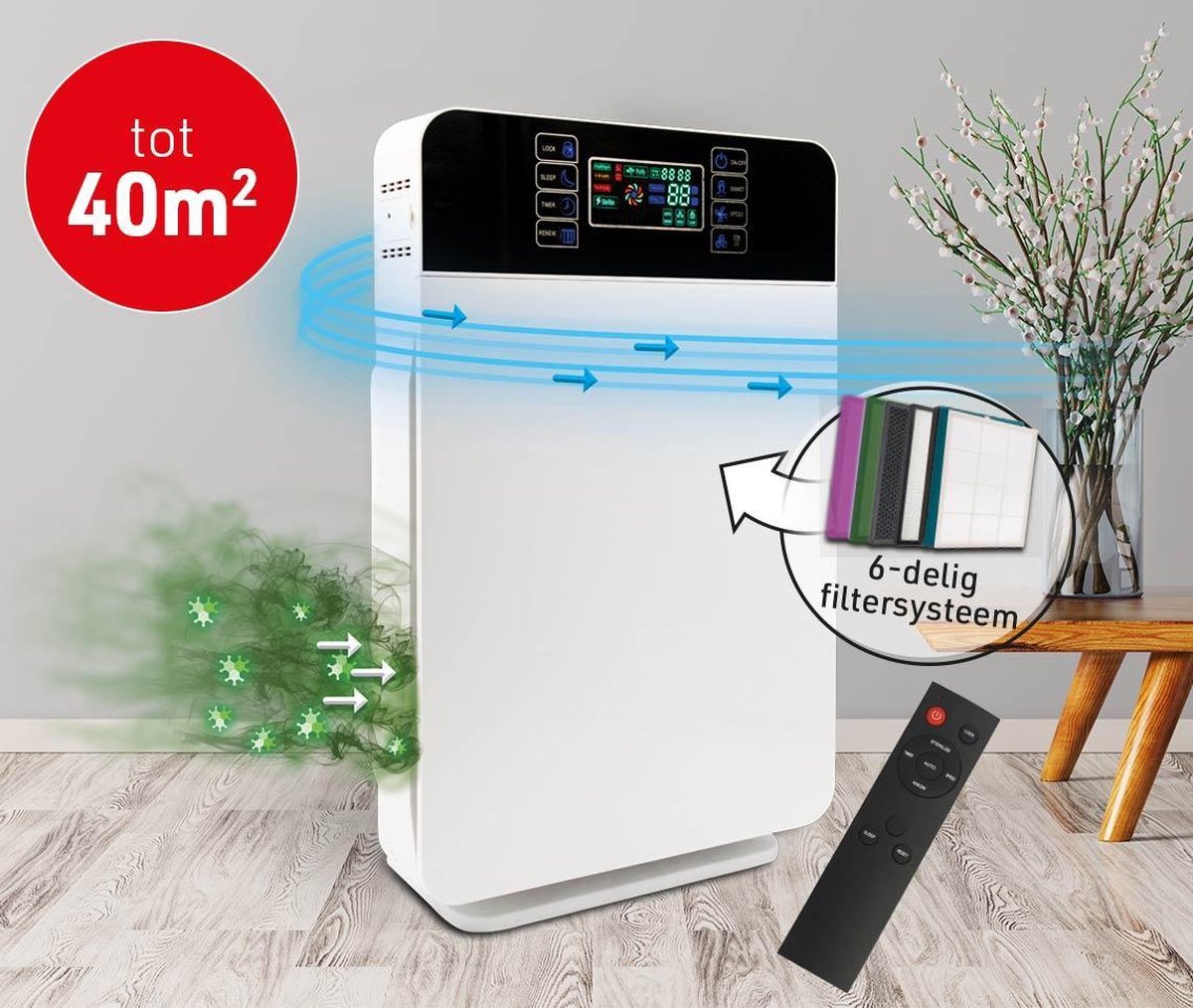 MediaShop AirPurifier Deluxe Luchtreiniger 40 m² Wit
