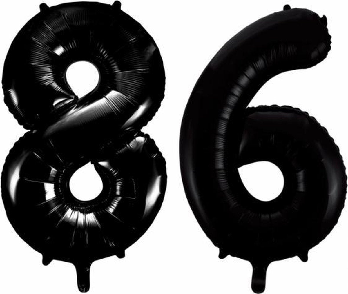Folieballon 86 jaar zwart 86cm