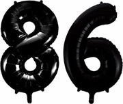 Folieballon 86 jaar zwart 86cm
