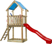 Swing King speeltoren hout met glijbaan Lizzy 390cm - rood