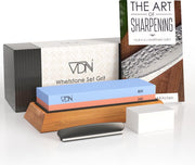 Luxe Dubbelzijdige Wetsteen Slijpsteen set 240 800 - Edelkorund (18x6x3 CM) - met E-book - Messen slijpen - VDN