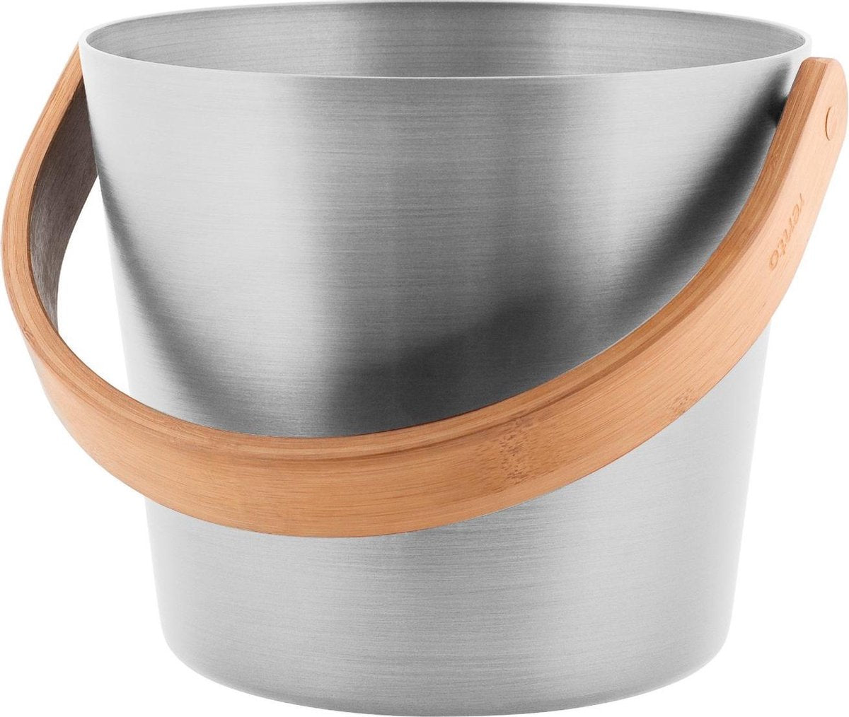 Rento Sauna Emmer met een beugel van bamboehout - Aluminium Naturel (5L)
