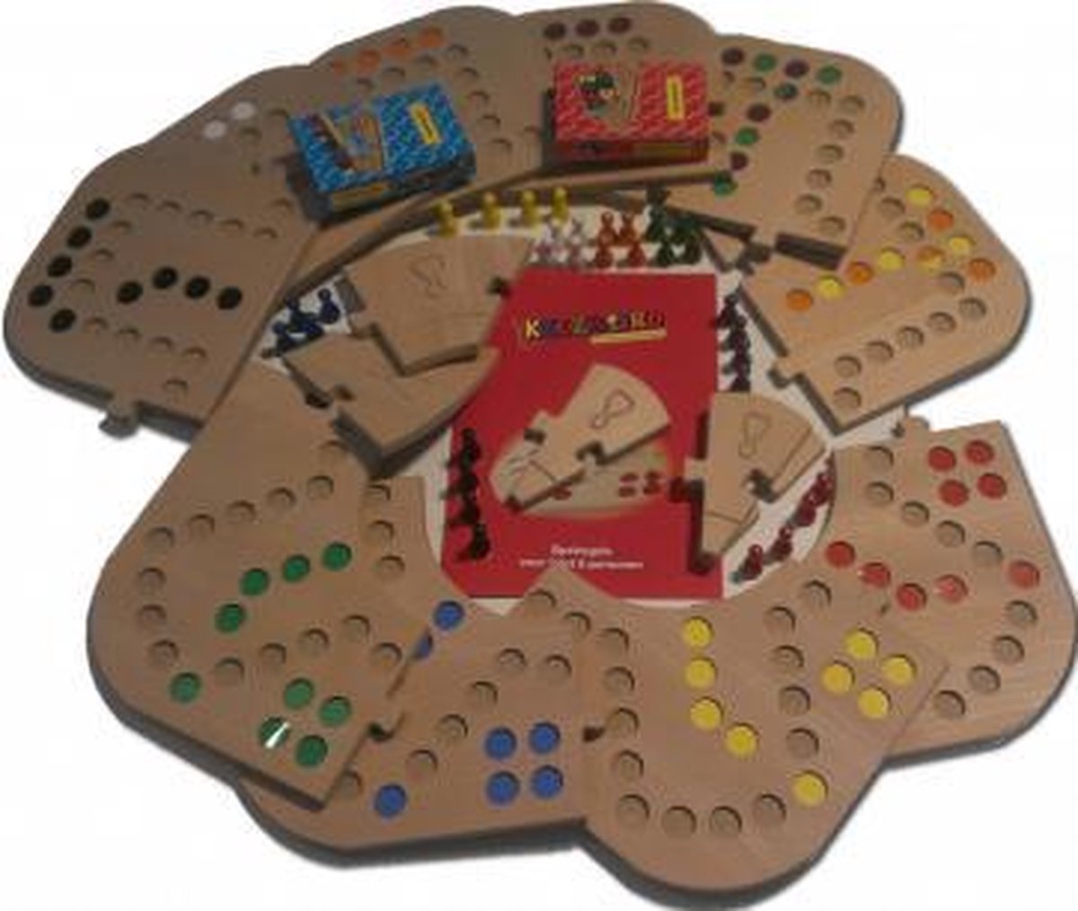 Keezbord Totaalbox Hout 8 Personen -  Keezen bordspel