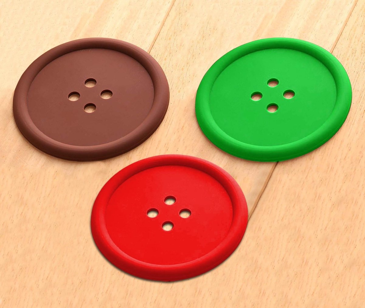 Set van 15 siliconen onderzetters (rood