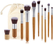 Evvie Professionele Make-up Kwasten - Kwastenset - Bamboe - 11 stuks