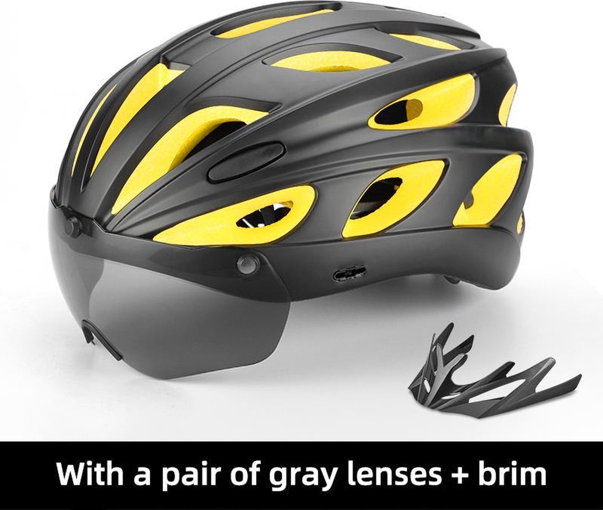 Baymate Fietshelm Mannen EPS Integraal gegoten Ademende Fietshelm Mannen Vrouwen Bril Lens Aero MTB Racefietshelm TT-16-BY