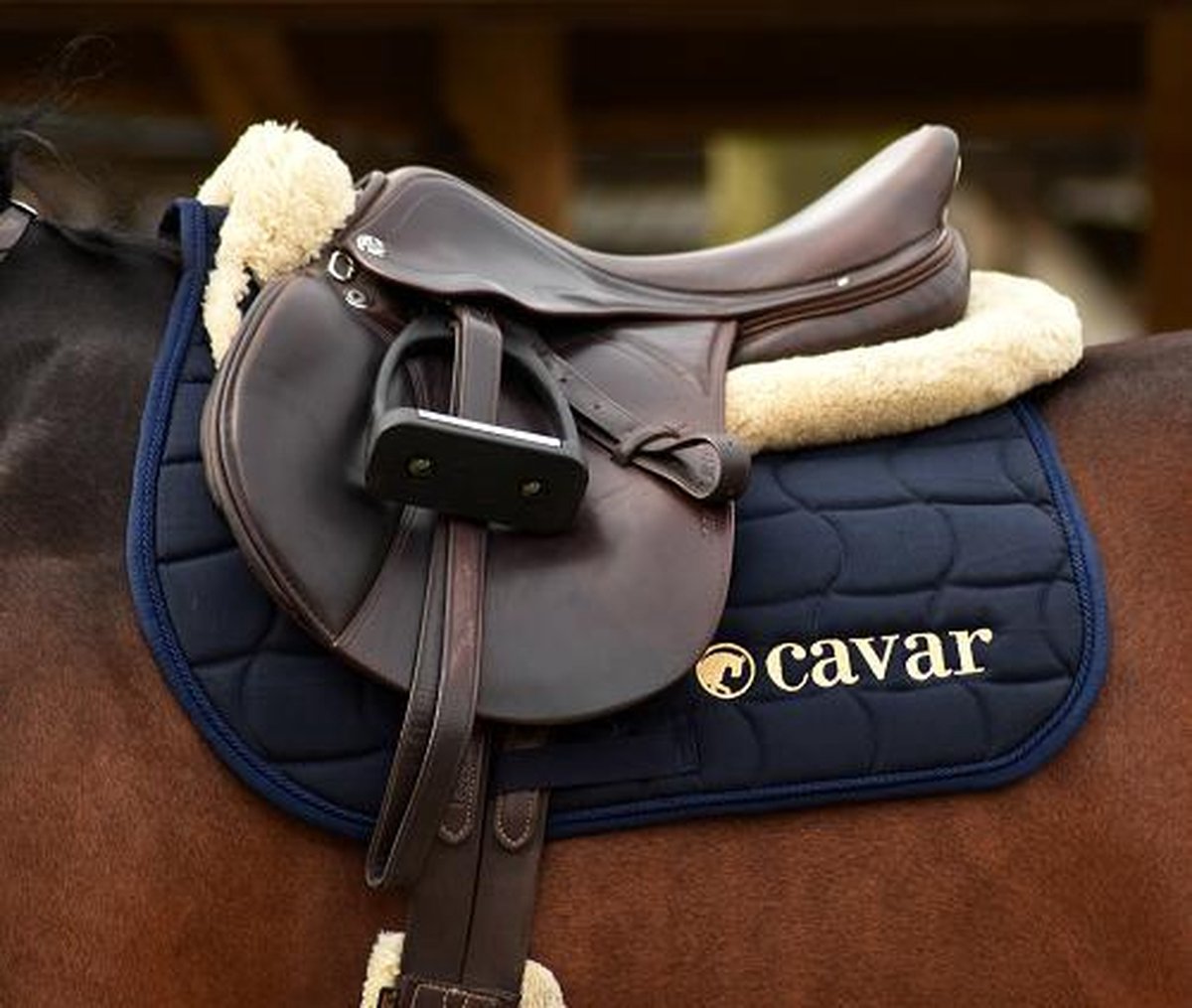 Cavar Sjabrak Queen Donkerblauw Full - zadeldek