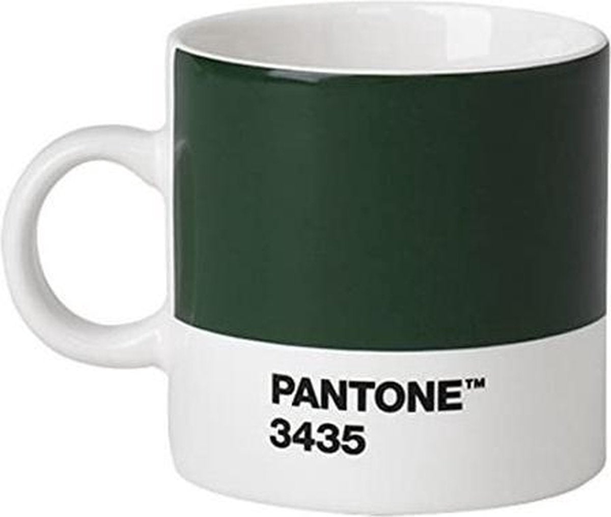 Pantone Espressokop 120 Ml Keramiek Donkergroen/wit