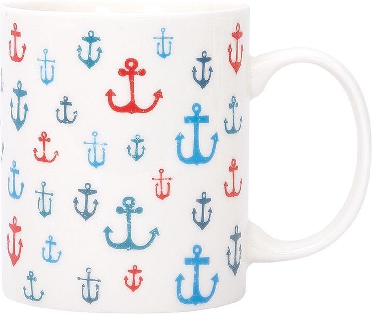 ROOD-BLAUWE ANKERTJES KERAMISCHE BEKER -BATELA