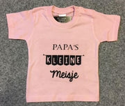 Baby shirt roze met opdruk Papa's kleine meisje maat 92