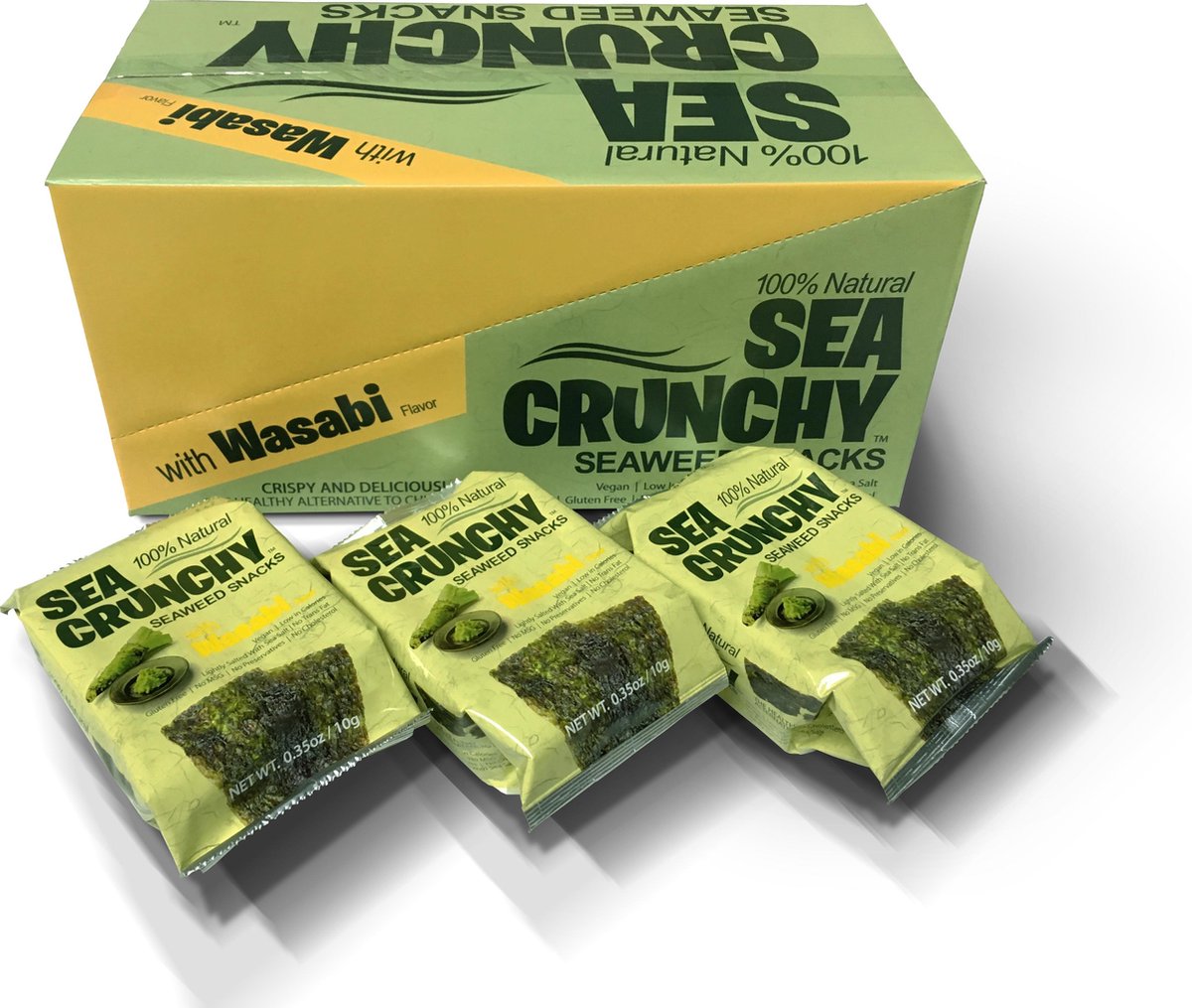 Sea Crunchy nori zeewier snack wasabi doos 12 x 10g