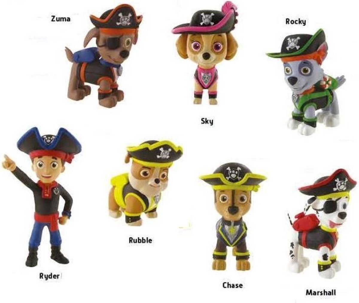 Paw Patrol Speelset piraten figuren 7 stuks (Comansi +/-7 cm)