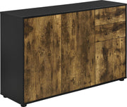 Commode Paarl druk en open 74x117x36 cm zwart en eiken