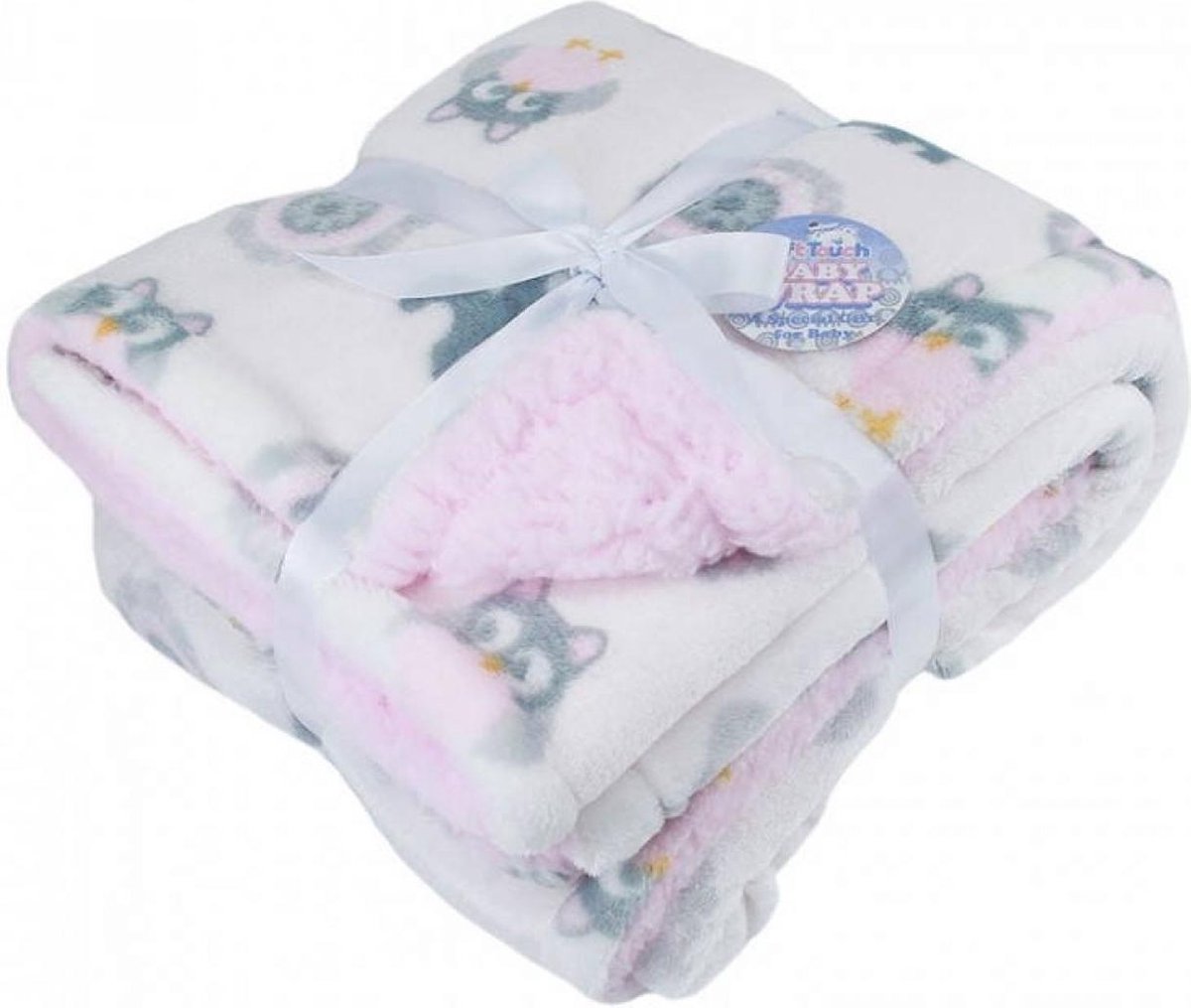 Soft Touch Fleece Deken Meisjes 70 X 100 Cm Polyester Roze/wit