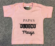 Baby shirt roze met opdruk Papa's kleine meisje maat 80