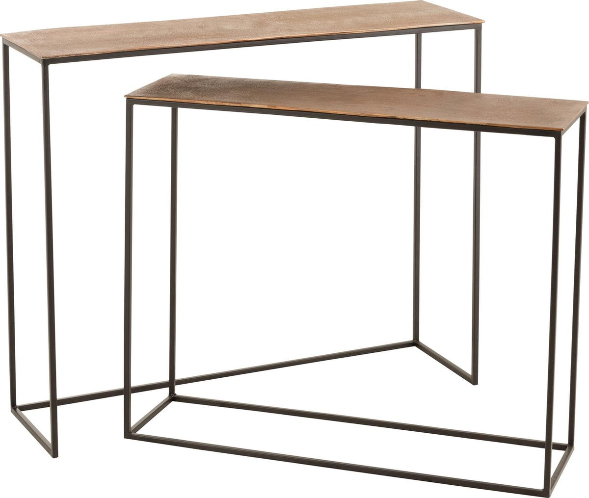 J-Line Set Van Twee Console Rechthoek Aluminium Roest