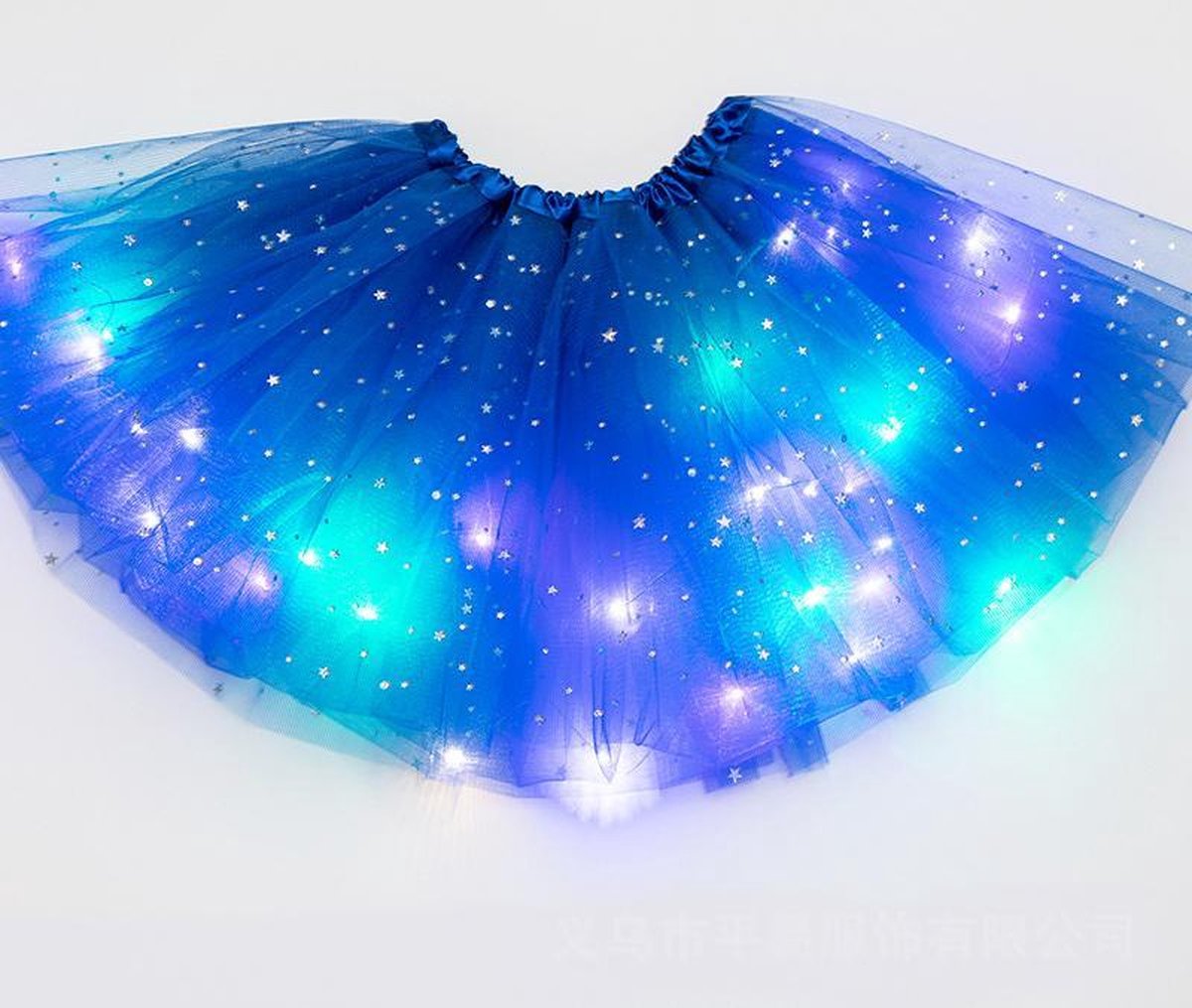 LED - Rokje - Tutu - Groot - Blauw - Met Gekleurde RGB Verlichting