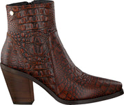 Notre-V 30128 Enkellaarsjes - Enkelboots - Dames - Cognac - Maat 40
