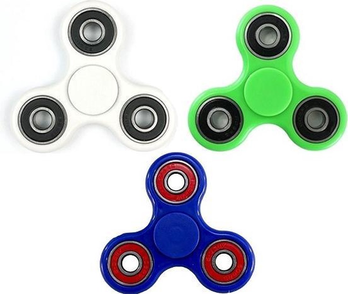 XXL Set Hand Fidget Spinner Set 3 stuks Zwart Groen Rood