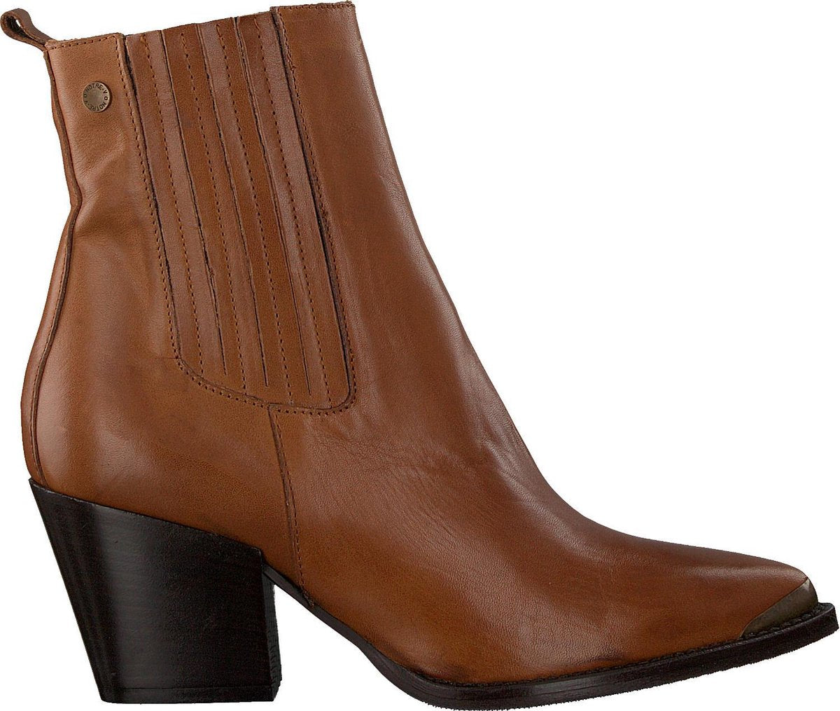 Notre-V 01-222 Enkellaarsjes - Enkelboots - Dames - Cognac - Maat 38