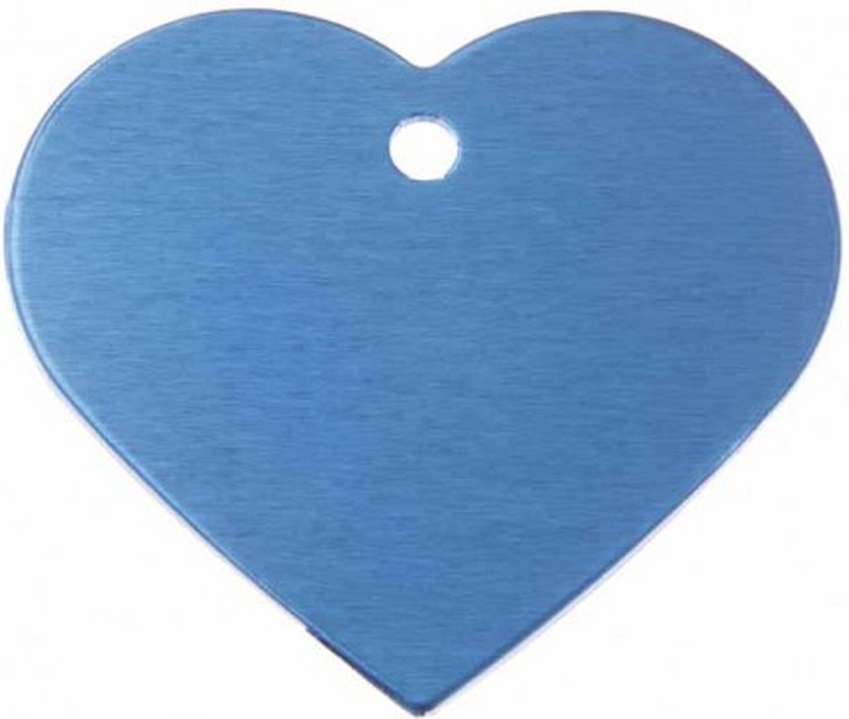 Hondenpenning Hart Klein blauw | 1 zijde graveren | 22x20 mm | Anod.Alu.
