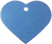 Hondenpenning Hart Klein blauw | 1 zijde graveren | 22x20 mm | Anod.Alu.