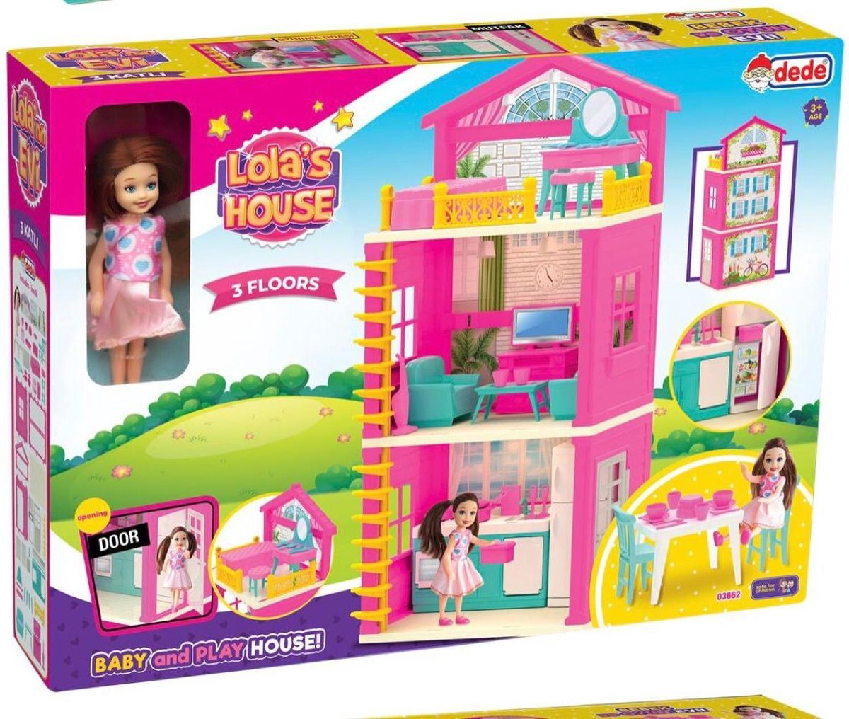 Dede Lola's speelhuis met 3 verdiepingen - Speelgoed Meisjes