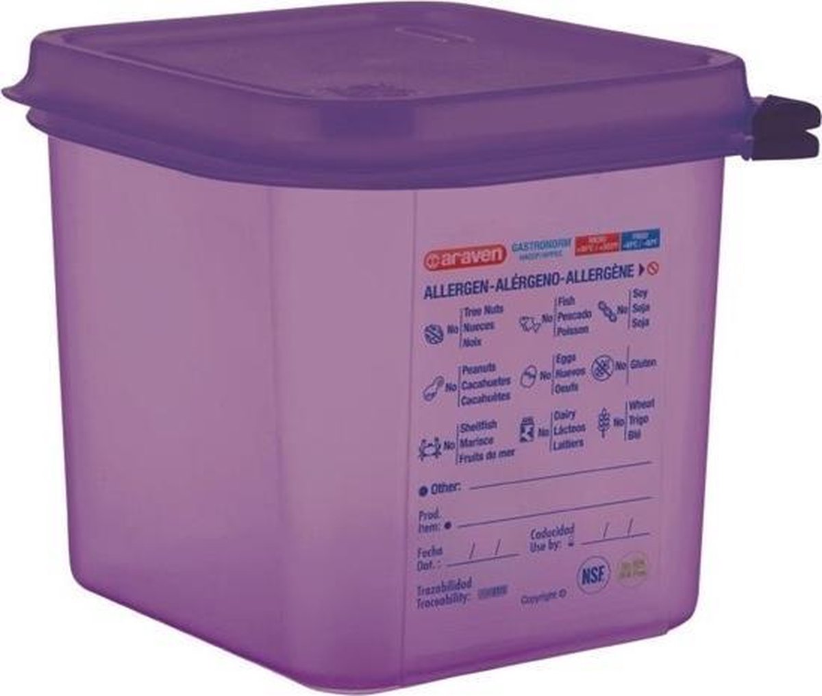 Araven GN1/6 polypropylene voedseldoos 2.6ltr