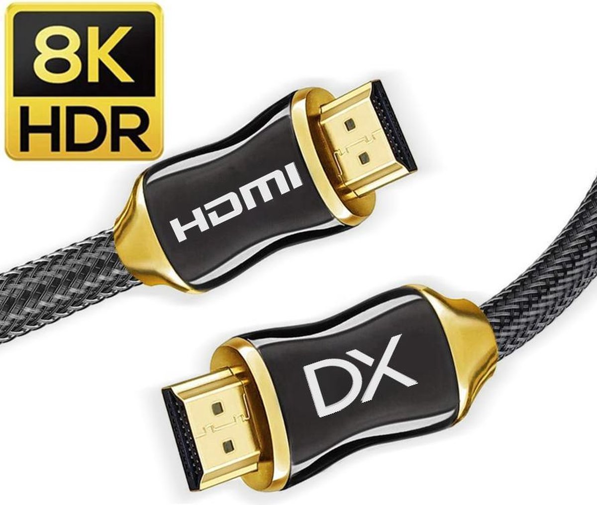 Douxe HDMI Kabel 2.1 - 4K Ultra High Speed (120hz) - HDMI 8K (60hz) - Ethernet - HDMI naar HDMI - 1.5 Meter - Zwart