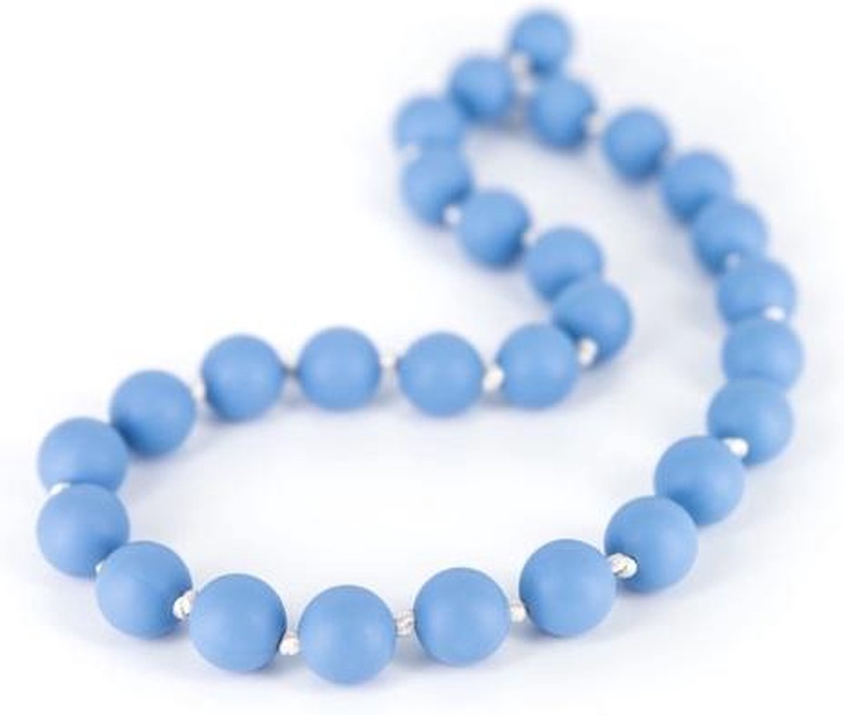 Lollipops & More Bijtketting Macaron Shorty 25 Cm Silicone Blauw