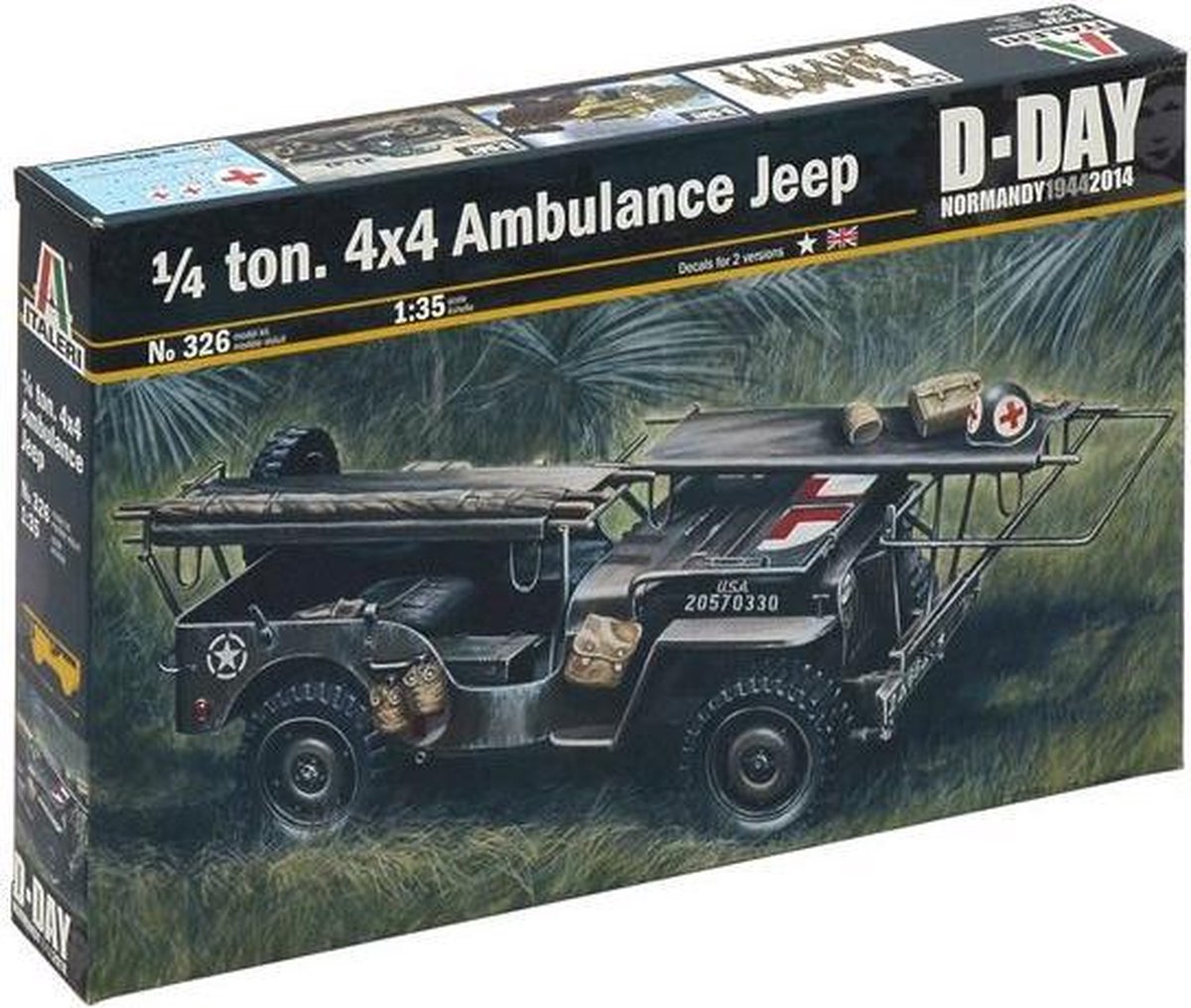 Italeri - 1/4 Ton. 4x4 Ambulance Jeep 1:35 (Ita0326s)