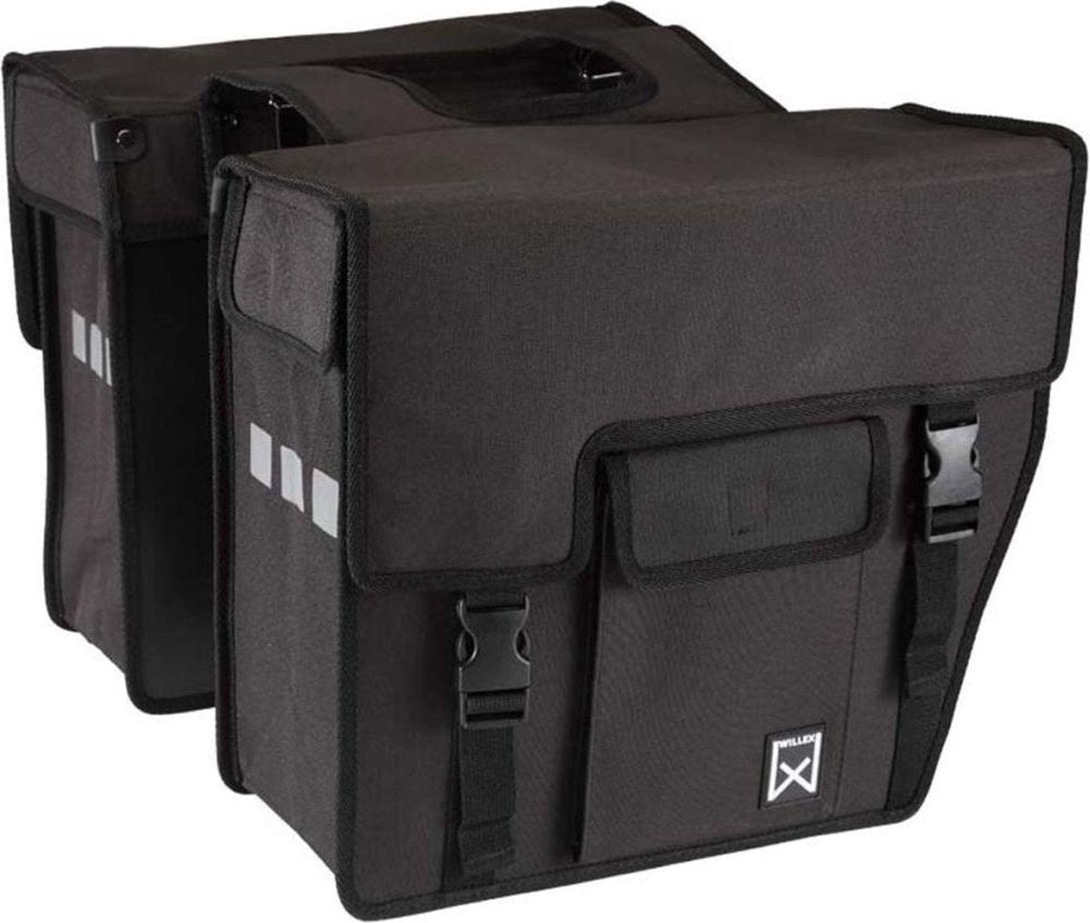 Willex Shopper Afgeschuind Dubbele Fietstas - 33 liter - Zwart