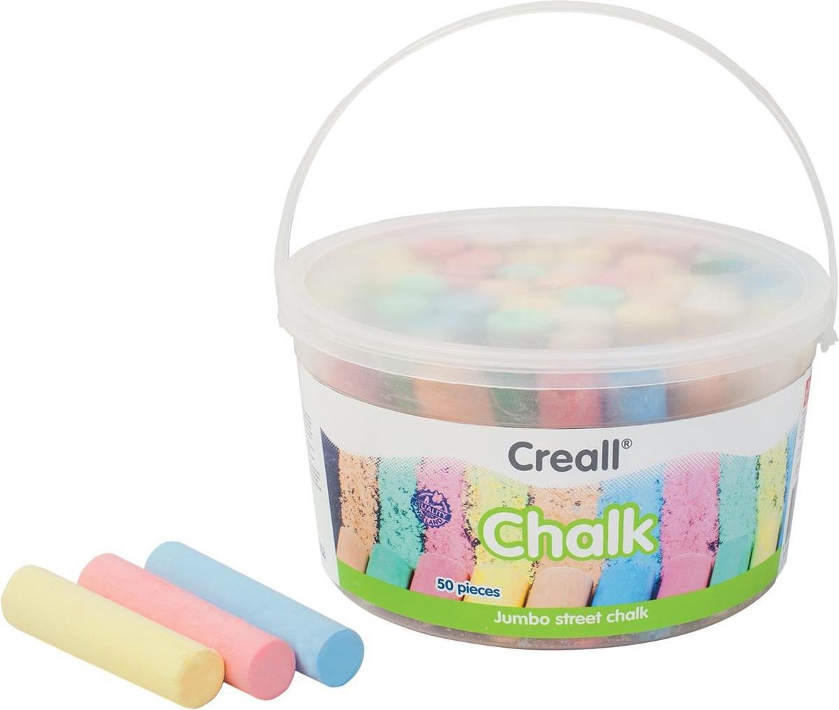 5x Havo stoepkrijt Chalk emmertje van 50 stuks